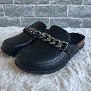 Vionic Black Leather Georgie Chain Mules Size 6